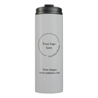 Logo Business Minimalist Gray Thermal Tumbler Thermosbeker