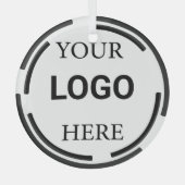 Logo Business Modern Minimale Design Glas Ornament (Voorkant)