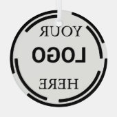 Logo Business Modern Minimale Design Glas Ornament (Achterkant)