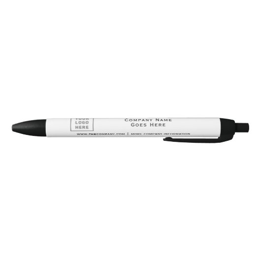 Logo Business Name Sjabloon Promo White Zwarte Inkt Pen (Bodem)