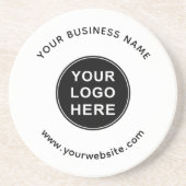 Logo | Business Name | Website | Branding Zandsteen Onderzetter (Voorkant)