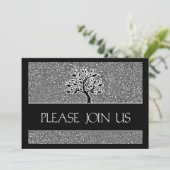 Logo Business Party Invitation Zwart-wit Kaart (Staand voorkant)