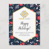 Logo Business Postcard met kerstmand Flowers Briefkaart (Voorkant)