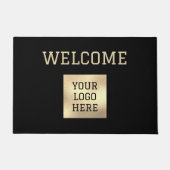 Logo Business Promotie Modern Bedrijf Zwart Deurmat (Voorkant)