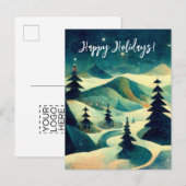 Logo Business Retro-Briefkaart voor kerstverf Briefkaart (Voorkant / Achterkant)