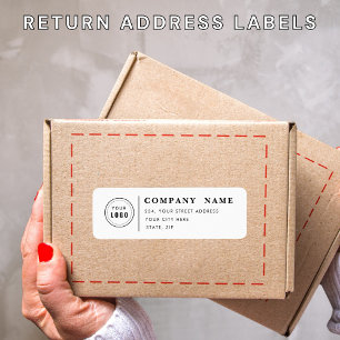Logo Business Return-adreslabel in tekst van 4 reg Etiket