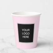 Logo Business Roze Minimalistisch Bedrijf Papieren Bekers (Voorkant)