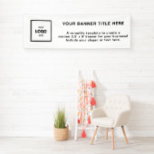 Logo Business | White Simple Minimalist Modern 8' Spandoek (Insitu)