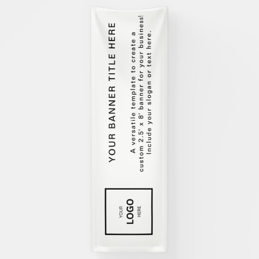 Logo Business | White Simple Minimalist Modern 8' Spandoek (Verticaal)