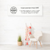 Logo Business | White Simple Minimalist Modern 8' Spandoek (Insitu)