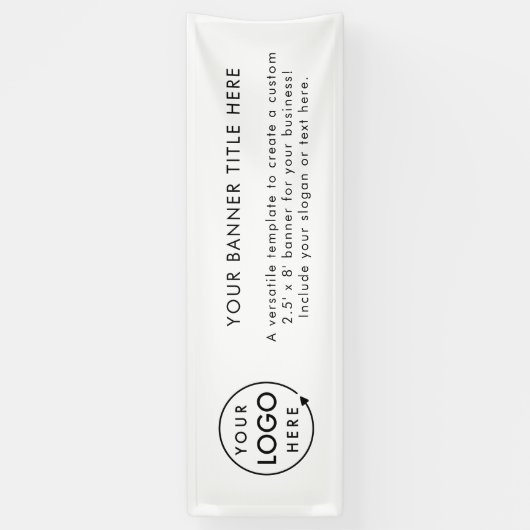 Logo Business | White Simple Minimalist Modern 8' Spandoek (Verticaal)