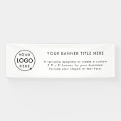 Logo Business | White Simple Minimalist Modern 8' Spandoek (Horizontaal)