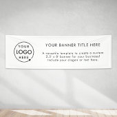 Logo Business | White Simple Minimalist Modern 8' Spandoek