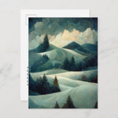 Logo Business Winter Scene Kerstmis Briefkaart (Voorkant / Achterkant)