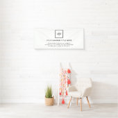 Logo Business | Witte Eenvoudige Minimalistische M Spandoek (Insitu)