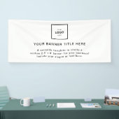 Logo Business | Witte Eenvoudige Minimalistische M Spandoek (Beurs)
