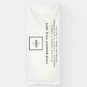 Logo Business | Witte Eenvoudige Minimalistische M Spandoek (Verticaal)