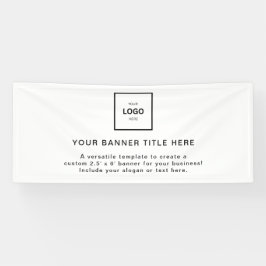 Logo Business | Witte Eenvoudige Minimalistische M Spandoek