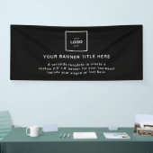 Logo Business | Zwart Eenvoudig Minimalistisch Mod Spandoek (Beurs)
