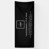 Logo Business | Zwart Eenvoudig Minimalistisch Mod Spandoek (Verticaal)