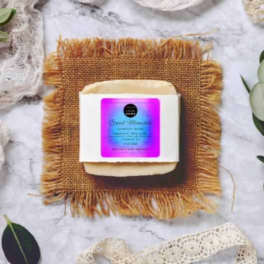 Logo Butter Cosmetic Soap Product Label Blauw Roze