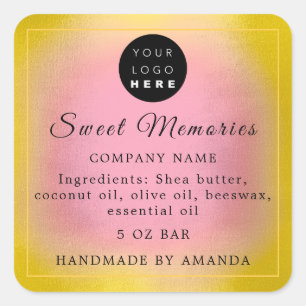 Logo Butter Cosmetic Soap Product Label Geel