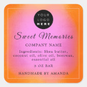 Logo Butter Cosmetic Soap Product Label Oranje (Voorkant)