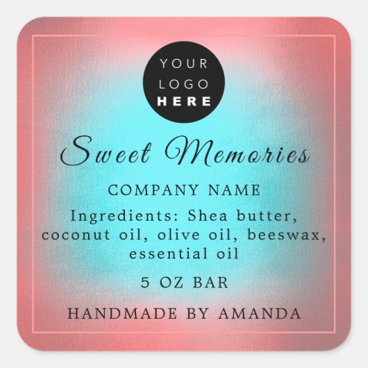 Logo Butter Cosmetic Soap Product Label Roos (Voorkant)