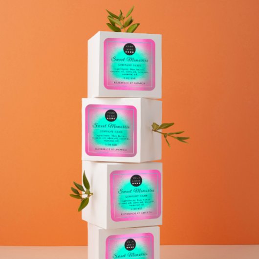 Logo Butter Cosmetic Soap Product Label Roze Mint