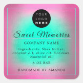 Logo Butter Cosmetic Soap Product Label Roze Mint (Voorkant)