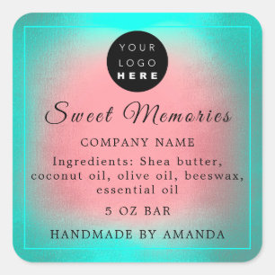 Logo Butter Cosmetic Soap Product Packaging Vierkante Sticker