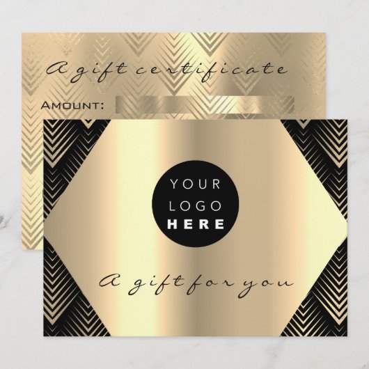 Logo Cadeaubon Black Gold Hair Makeup (Voorkant / Achterkant)
