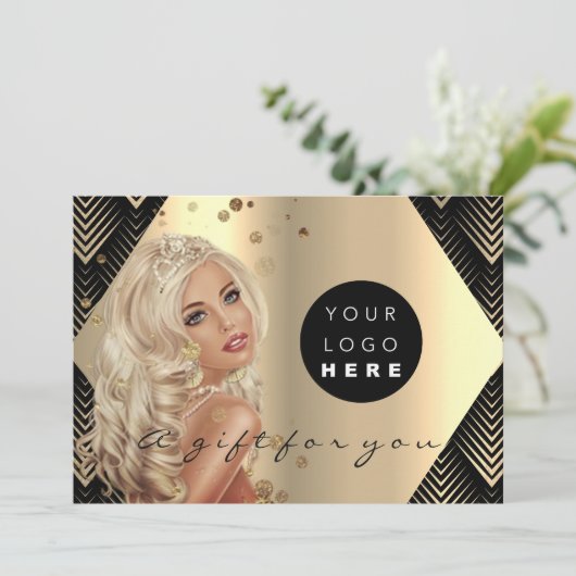 Logo Cadeaubon Black Gold Hair Wellness (Staand voorkant)