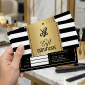 Logo cadeaubon goud Z&W strepen kapsalon