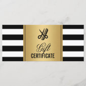 Logo cadeaubon kapperszaak goud Z&W strepen (Voorkant)