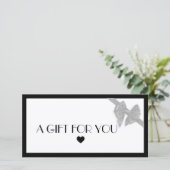 Logo cadeaucertificaat voor zwart-wit hart (Staand voorkant)