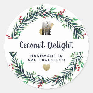 Logo Candle Wreath Productlabel Ronde Sticker