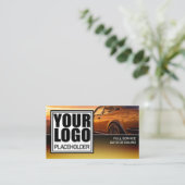 Logo Car Photo Template Golden Chrome Ombre Visitekaartje (Staand voorkant)