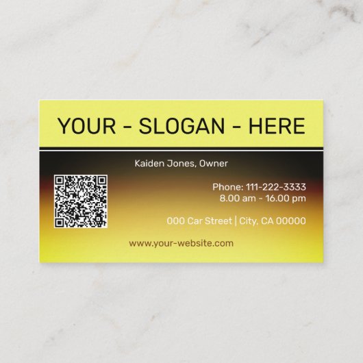 Logo Car Photo Template Golden Chrome Ombre Visitekaartje (Achterkant)