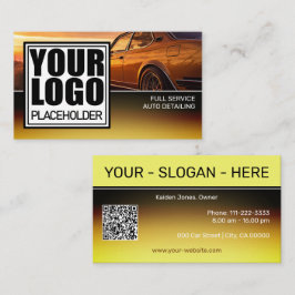 Logo Car Photo Template Golden Chrome Ombre Visitekaartje