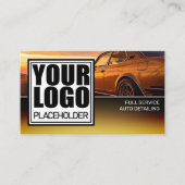 Logo Car Photo Template Golden Chrome Ombre Visitekaartje (Voorkant)