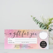 Logo certificaat voor marmer van regenbooglitter (Staand voorkant)