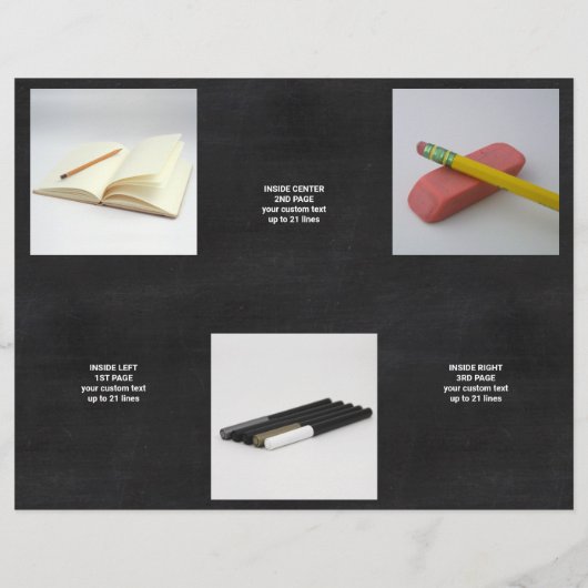 Logo Chalkboard 5 Foto Promo Tri Fold Brochure (Achterkant)