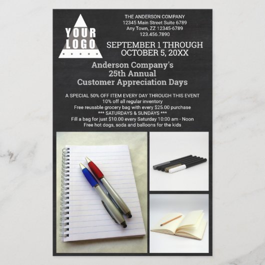 Logo Chalkboard Chic Modern 3 Foto Adverteren Flyer (Voorkant)