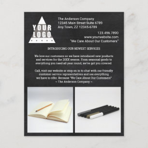 Logo Chalkboard Stylish Creëer Your Ewn 2 Foto Flyer