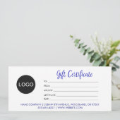 Logo & Chic Script, Gold Zakelijk Cadeaubon (Staand voorkant)