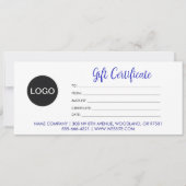 Logo & Chic Script, Gold Zakelijk Cadeaubon (Voorkant)