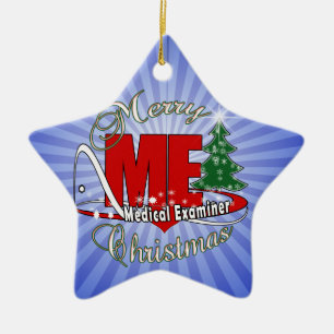 LOGO CHRISTMAS ME MEDISCHE EXAMINER KERAMISCH ORNAMENT