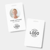 Logo Circle Photo Simple Minimalist Clean White Badge (Voor- en achterkant)