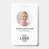 Logo Circle Photo Simple Minimalist Clean White Badge (Voorzijde)